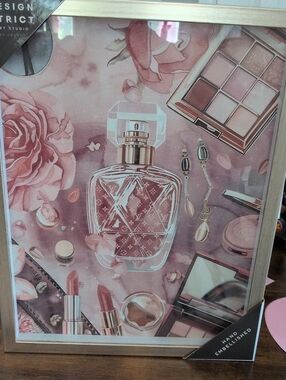 Women Pink Fragrance Bottle Wall Art - Luxury Perfume Design LV